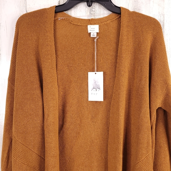 A new day Open Front Rust Knit Cardigan S - Picture 5 of 8
